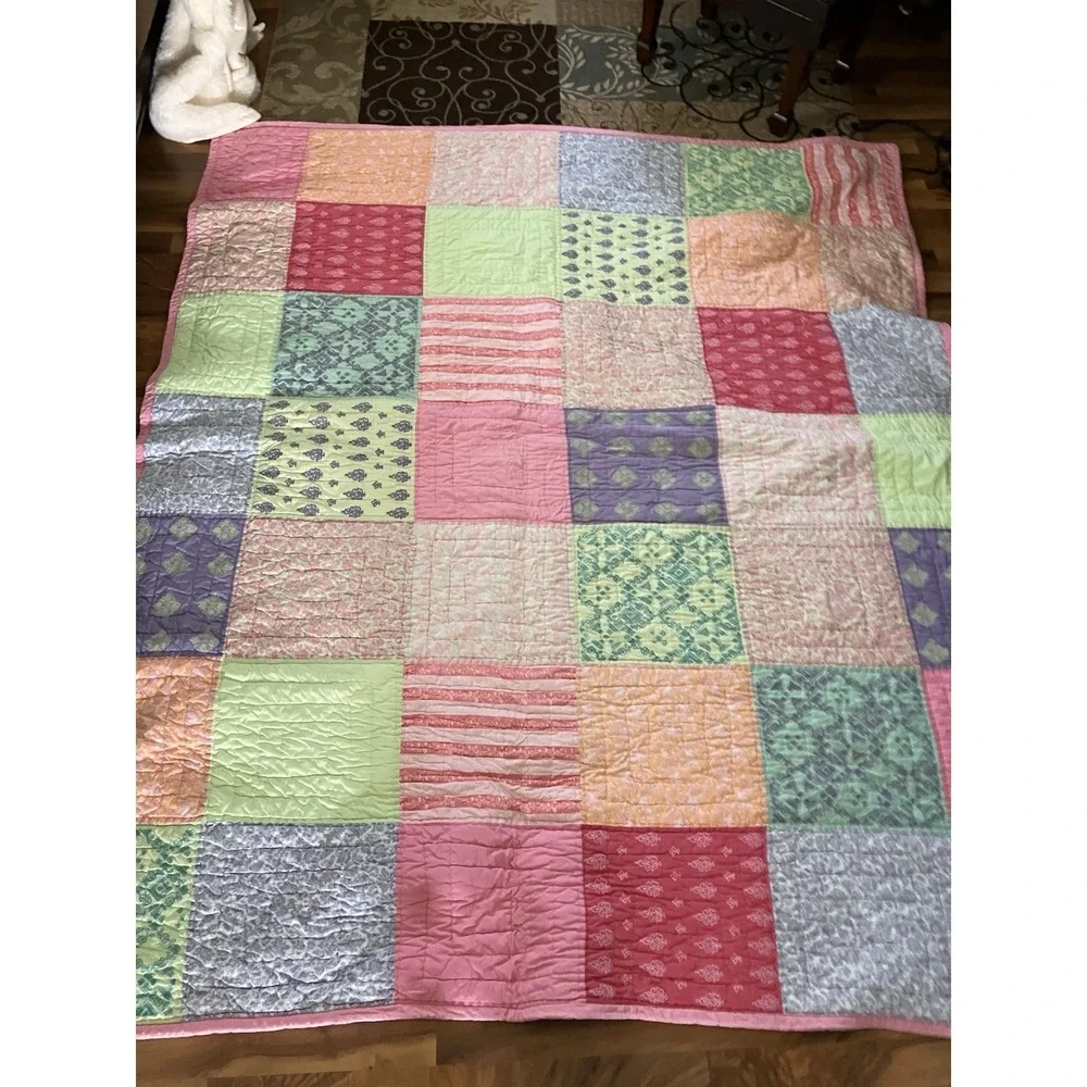 PB Teen Pottery Barn Quilt Patchwork Blanket 83